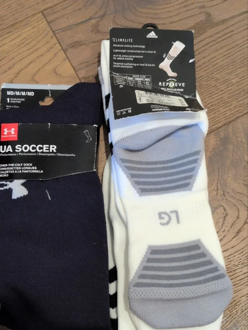 NWT Adidas Under Armour  Soccer  Socks